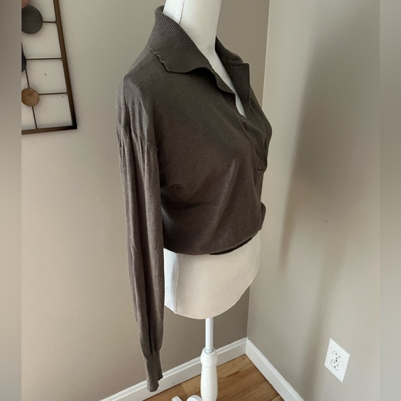 Good American Collared Henley Sweater 0/00 - Picture 5 of 11